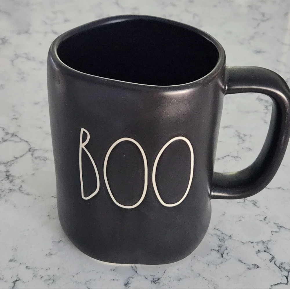 Rae Dunn Black Matte Boo Spellout Mug Cup Halloween Wabi-sabi